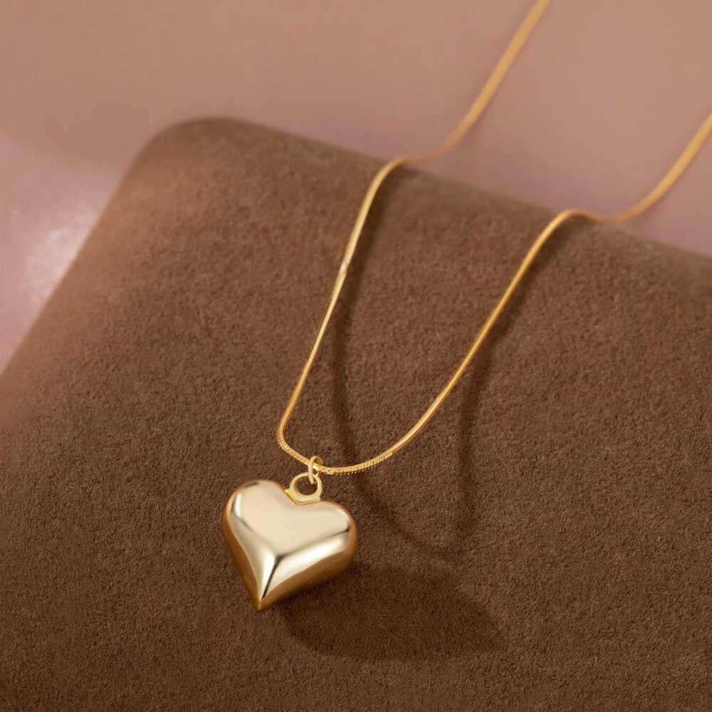 925 Sterling Silver Love Heart Choker Necklace for Women Teens Chunky Love Heart - Picture 3 of 7